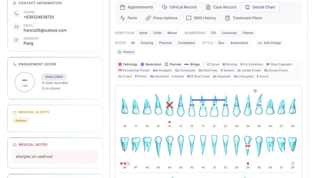 Anatomical odontogram product preview